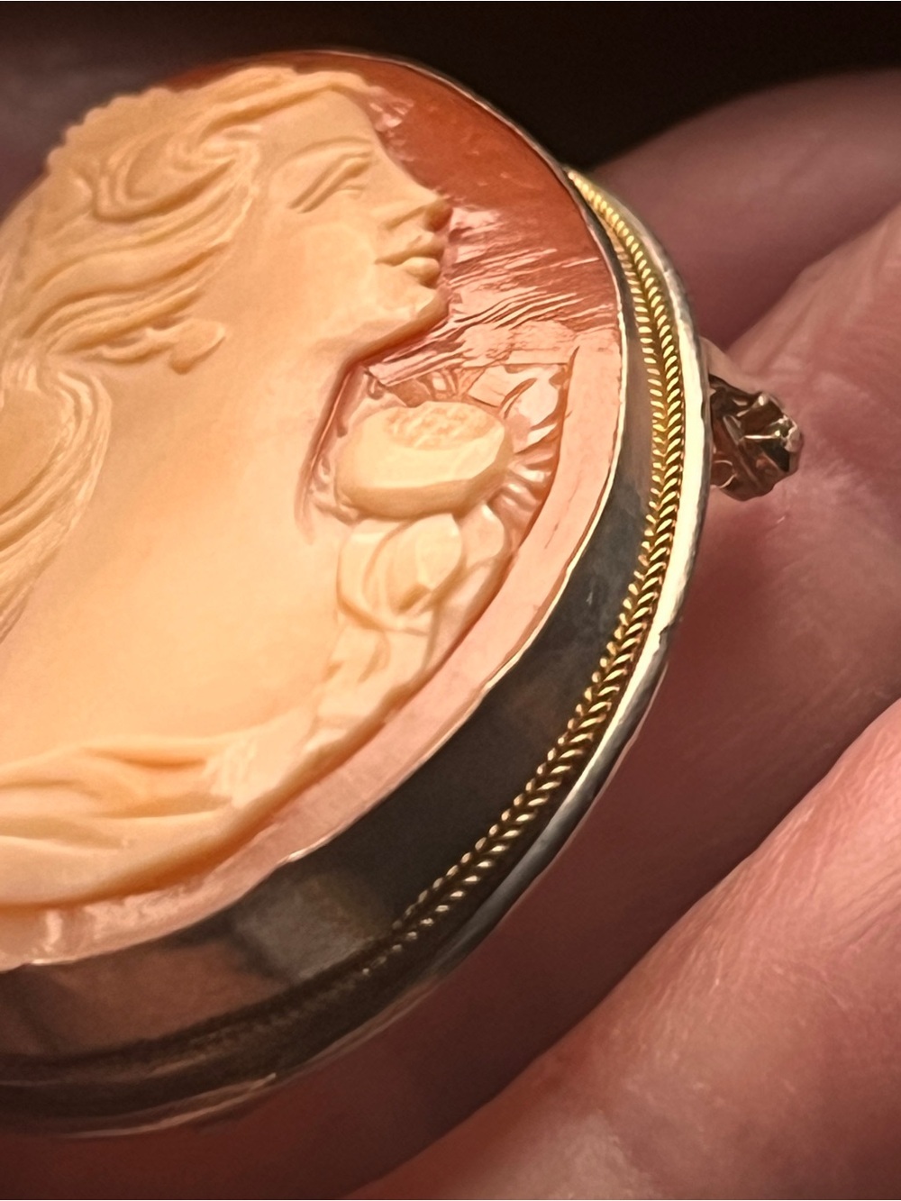 Classic Carved Shell Cameo Pendant Necklace Cameo Brooch - Picture 4 of 11